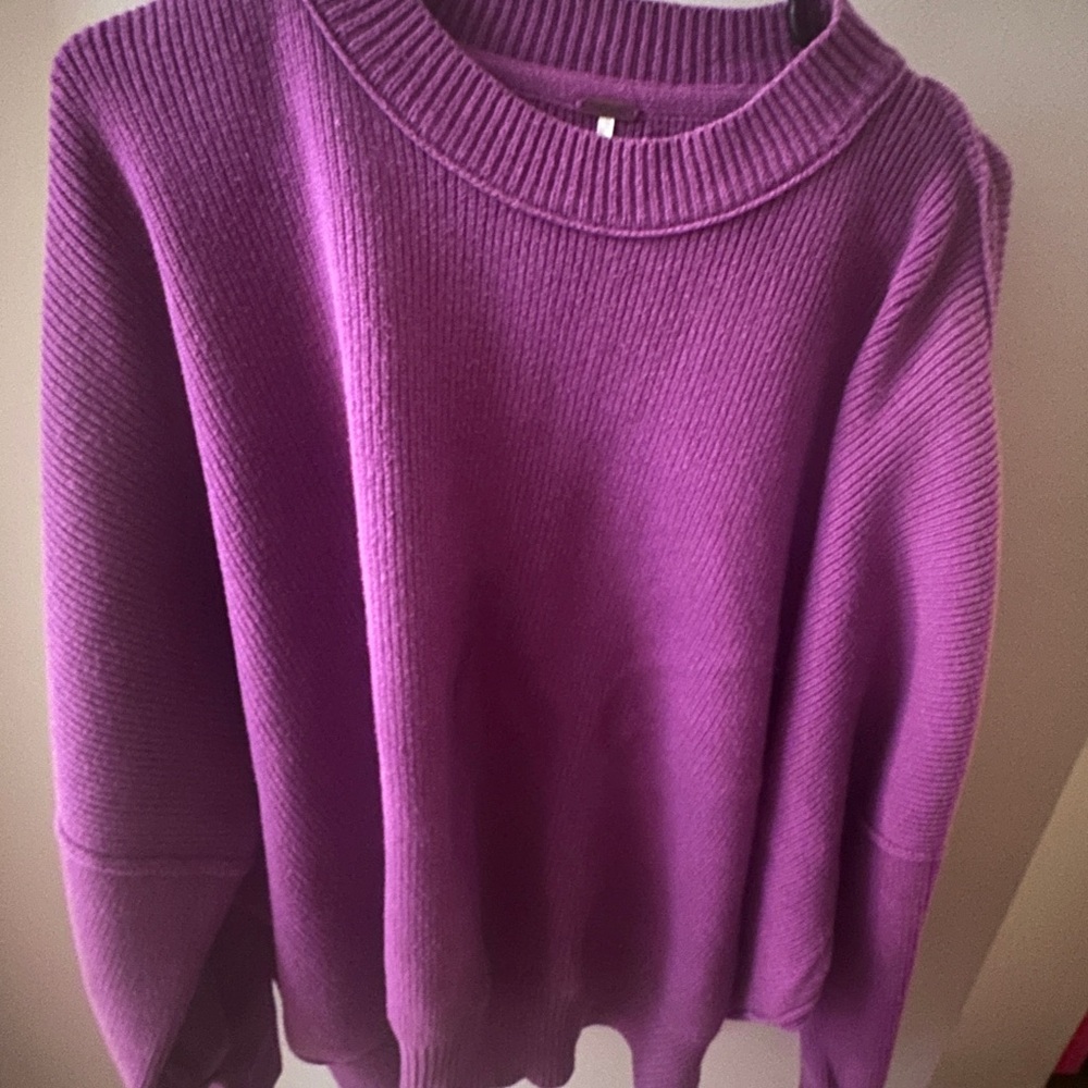Free People Rich Purple Crew Neck Sweater